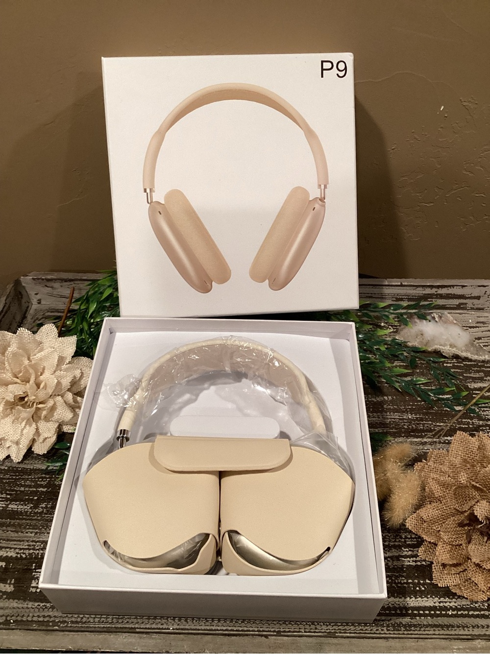 P9 Over-Ear Headphones — Cream Wireless Comfort